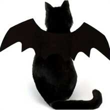 Adjustable Black Cat Bat Wing Pet Costume - Soft Polyester Halloween Pet Accessories, Suitable For Cats And Small Dogs, Great For Role-Play And Dressing Up Fun
