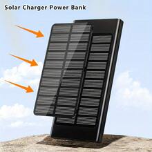 太阳能充电宝 10000mAh - 带 Type-C 和双 USB 端口的便携式移动电源，适用于所有手机和电子设备的外部备用电池充电器，适用于露营、远足和户外使用的太阳能电池板充电器，户外太阳能移动电源 - 玫瑰金 - 查看 5