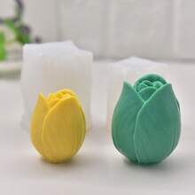 1pc Tulip Flower Silicone Mold, Candle Mold - White - View 5