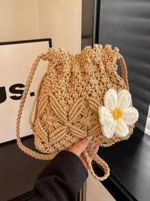 Geantă mică crossbody din paie țesută nouă pentru femei, geantă de umăr casual împletită unică pentru plajă, geantă plic la modă, geantă crossbody versatilă pentru vacanță și plajă