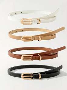 4pcs Women Simple Waist Belt Set, Suitable For Wearing With Pants Fall, Autumn, Halloween - Multicolor - View 9