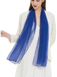 2025PANTONIGHT Long Chiffon Sheer Scarf For Womens - 066 Royal Blue - View 4