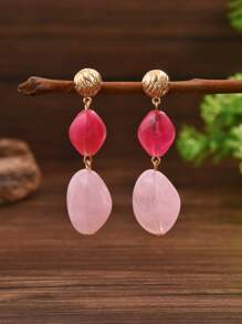 2 pièces Pendentif à gland en résine baroque goutte d'eau, boucles d'oreilles élégantes pour dames avec texture marbre cœur doré et faux jade. Parfait pour les vacances, les fêtes et le port quotidien. Conçu pour les femmes sexy à la recherche de dopamine. Chaque résine a une couleur et un motif uniques. Les marques d'entrée sont normales.