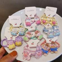 10 件混合透明卡通熊和兔子装饰，适用于 DIY 耳环、发夹、文具、手机壳、钥匙扣、杯子、鞋子、冰箱贴、珠宝制作用品 - 彩色 - 查看 3