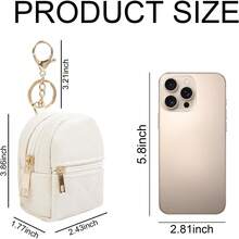 4Pcs Mini Backpack Keychain,Cute Cosmetic Bag For Women Christmas Gifts,PU Leather Makeup Bag Key Pocket Lipstick Bag Card Holder Data Cable Organizer Zipper Pouch (Black Beige Pink Gray)| Cute, Makeup Bag, 4Pcs, Card Holder, Lipstick Bag, Key Pocket, Data Cable Organizer, Zipper Pouch - 棕色 紫色 藍色 粉紅色 - 查看 3