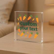 1pc Acrylic Ornaments Custom Easter Table Sign, Personalized Acrylic Holiday Plaque With Cute Dot And Egg Design, Gift For Spring Celebrations - Multicolor - View 5