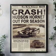 1pc Vintage Racing 1pc Canvas Print Poster | Frameless, Classic Car Water Splash Design, Ideal For Living Room, Bedroom, Office, Bar Wall Decor, Unique Gift Idea, Indoor Wall Art Decor - Multicolor - View 2