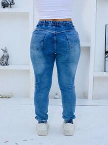 Calca Jeans Feminina Jogger Elastano Lycra cintura alta