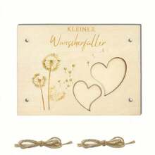 Emballage de cadeau d'argent en bois avec motif de pissenlit, comprend une ficelle. Emballage créatif de cadeau d'argent, convient pour les festivals, les anniversaires, les mariages, les cadeaux de mariée, la rentrée scolaire.