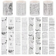 Vintage Transparent PET Tapes Stickers Embelishment Stickers DIY Scrapbooking Planners Decor Junk Journal Collage Tapes Stickers, School Supplies,Back To School