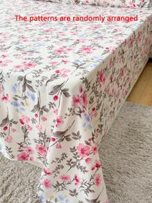 1pc Floral Printed Bed Sheet, Lightweight & Breathable, Soft & Skin-Friendly