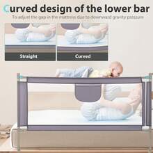 OYAJIA Crib Rail & Bumper Fabric Covers - 灰色 - 查看 7