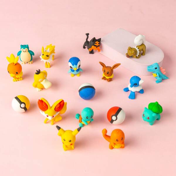 pokemon 5pcs/1set Pocket Monster Character Plastic Mini Figurines, Cute Style With Colorful Variant Pokemon Designs, Detailed Character Features, Suitable For Desktop Decor, Stationery, Collecting, Holidays & Occasions Like Back To School, Christmas, Valentine's Day, Teacher's Day, Halloween, Easter, National Holiday, Children's Day, Women's Day, Birthday Gifts