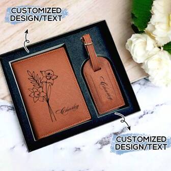 Personalised Passport Holder & Luggage Tag ,Custom Passport Wallet ,Wedding Gift,Travel Gift For Her ,Groomsmen Proposal, Travel Accessories,Travel Essentials