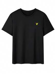 男士休闲日常通勤百搭简约印花圆领短袖T恤，夏季