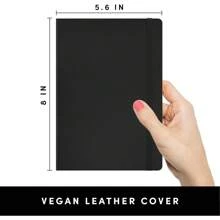 PAPERAGE Lined Journal Notebook, (Black), 160 Pages, Medium 5.6 In X 8 In - GSM Thick Paper – Hardcover Journaling Notebook Work, School  Note Taking