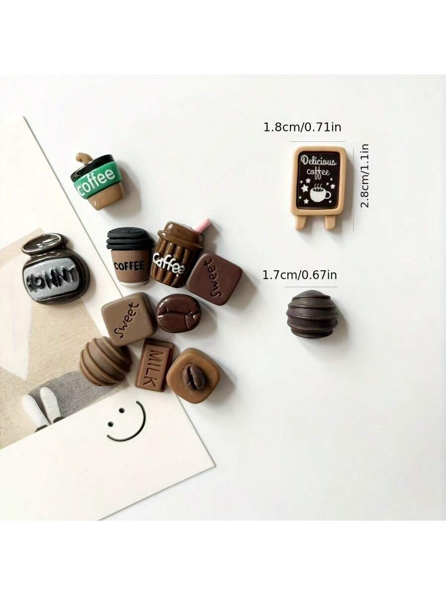 12 مغناطيس قهوة صغير إبداعي لوحة رسائل ثابتة للتبر...