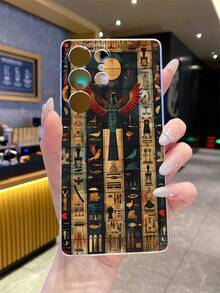 1 pieza Funda de teléfono a prueba de golpes con diseño de mosaico de TPU transparente y antiarañazos, protección de lente de cámara, compatible con Apple, Nothing, Pixel, INFINIX, Redmi - Multicolor - Ver 2