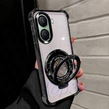Funda de teléfono universal magnética de 4 esquinas con soporte giratorio anti-caída compatible con Apple, Redmi, Poco, Infinix