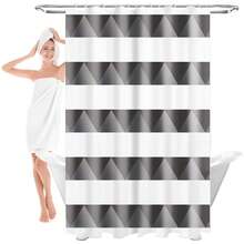 Cortina de ducha de multicolor para decoración de baño en el hogar.Bonita cortina de ducha con estampado geométrico. Muchas opciones para elegir. - Multicolor - Ver 6