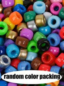 100pcs/Pack Cute Multicolor Messy Braid Beads For Girls, Hip-Hop Streetwear Style, Suitable For Graduation Ceremony
