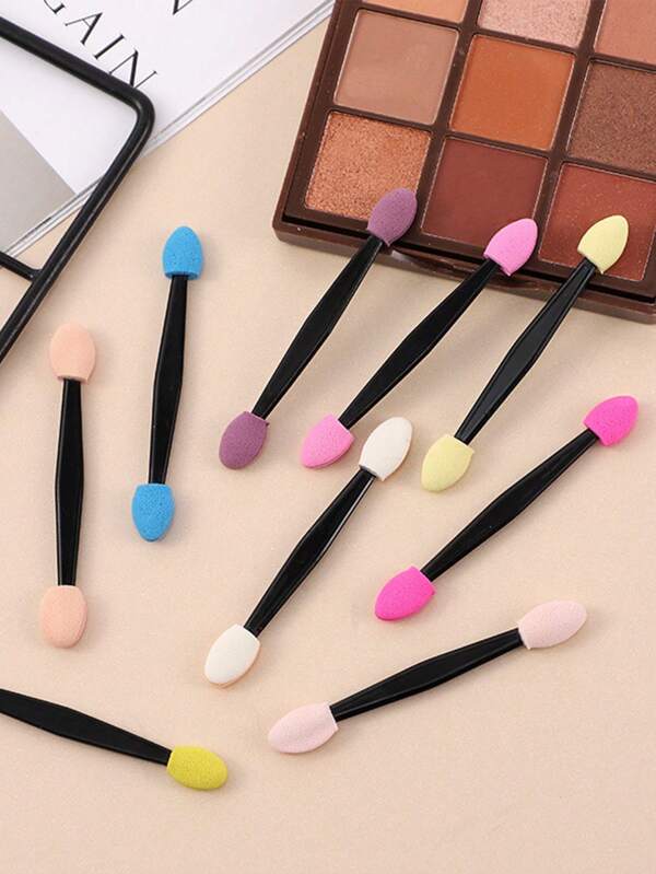 10/20pcs Makeup Sponge Applicator Set, Makeup Tools, Makeup Nose Contour Stick, Double-Ended Makeup Sponge Stick, Eyeshadow Brush, Double-Ended Nail Art Sponge Magic Stick Gradient Nail Art Brush, Nail Art Tools For Women, Evenly Coated