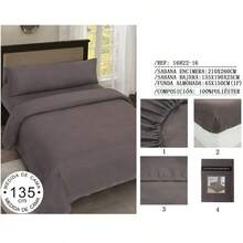 Conjunto de sábanas de color sólido de tres piezas, cómodo, suave y skin-friendly para un sueño tranquilo, disponible en múltiples tamaños.