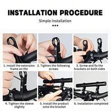 1pc Multi-Functional Bicycle Extension Rack, Dual Bar Aluminum Alloy Flashlight Speedometer Light Dock Holder Bicycle Accessories