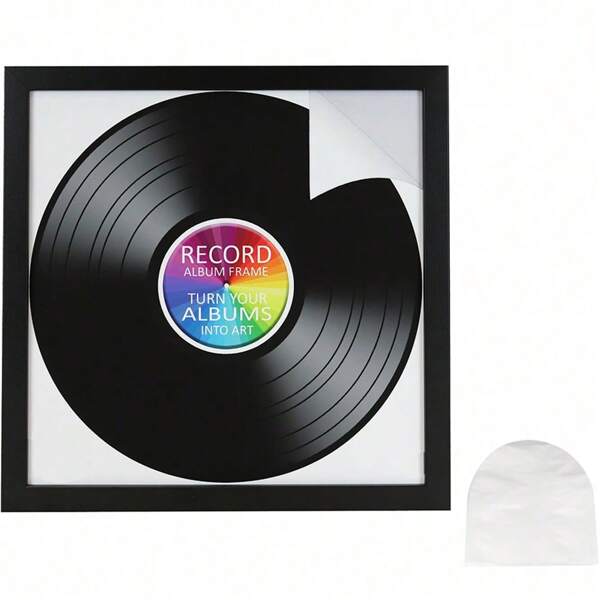 12" Vinyl Record Frame Wall Album Art Display Frame For LP Cover Sleeve Black
