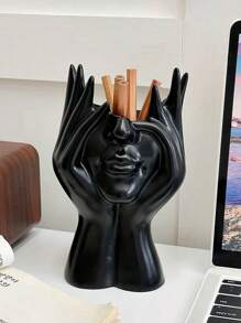 1pc Human Form Decorative Desk Organizer, Multi-Functional Pen/Makeup Brush Holder