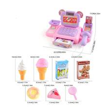 Mini Realistic Cash Register Toy With Scanning Function And Multi-Functional Sound & Light Effects, Supermarket Theme Fruit & Vegetable Basket Set, Ideal Gift For Christmas And Role-Playing - Multicolor - View 16