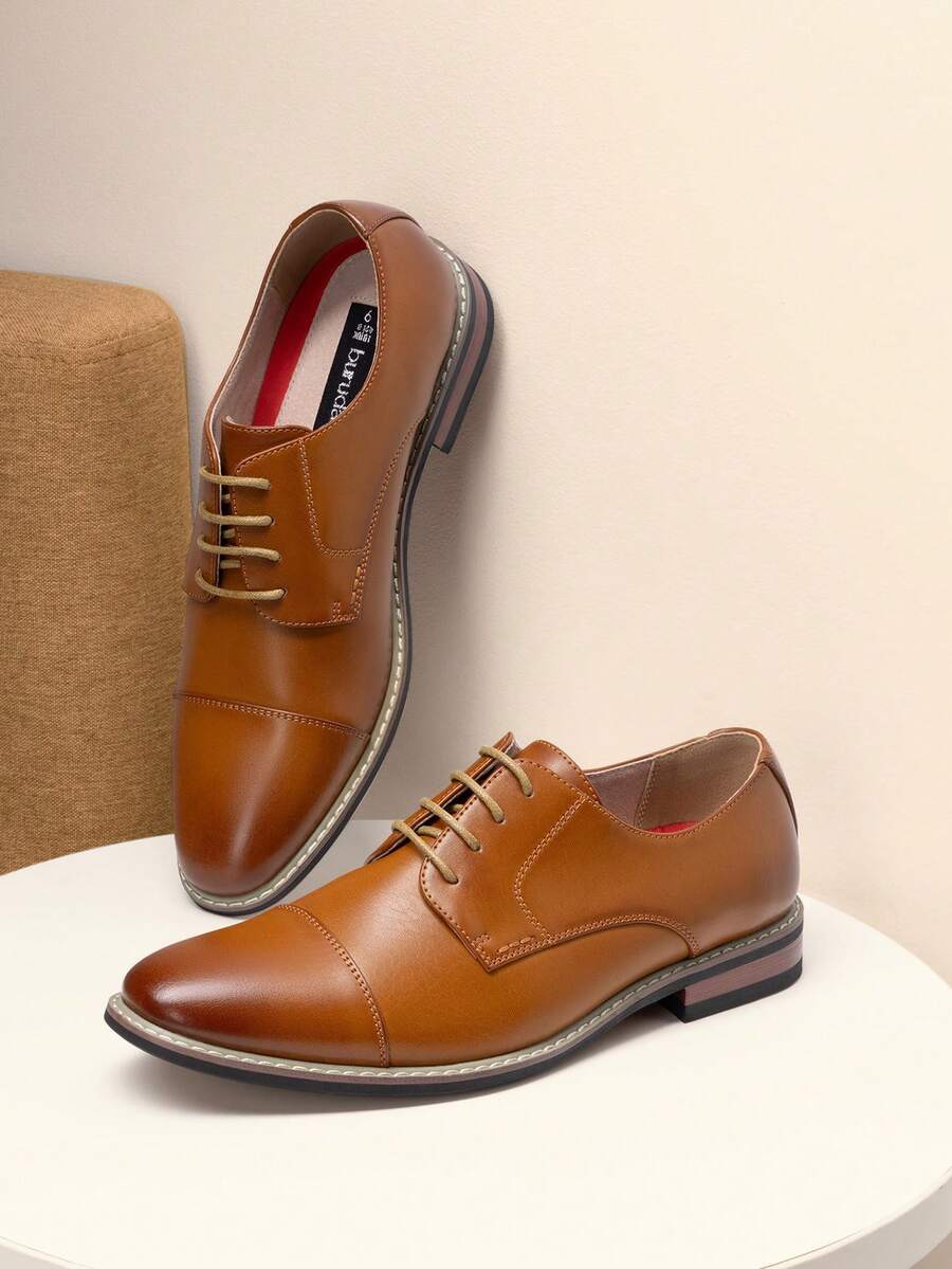 Men's Classic Business Style Modern Oxfords Father's Day Gifts - Brown - View 1