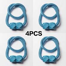 4 piezas de sujetadores de cortinas con imán fuerte y diseño de cuerda gruesa para dormitorio, sala de estar, cocina, accesorio de decoración del hogar de plástico duradero. - 4 azul A - Ver 13