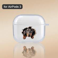 Funda para earphone de perro salchicha, funda transparente para auriculares, compatible con funda para AirPod, auriculares compatibles con Airpods Pro (2.a generación), compatible para los AirPods 3, compatiblecon los Airbnb Pro, compatibles para airPods 2, compatiblepara los aIRpods 4