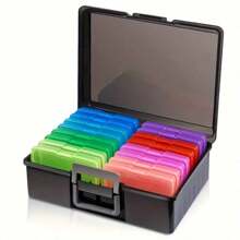 4"X6" Photo Box, 16 Slots Plastic Photo Storage Container, Photo Organizer Box, Multi-Function Portable Photo Organizer, Storage Box