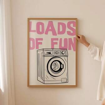 Funny Laundry Room Posters - Minimalist Wall Arts With Cute Quotes, Pink Laundry Decor, Modern Laundry Shop Art, Unframed Canvas Print, Laundry Room Accessories