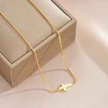 Nuevo Collar de cruz de acero inoxidable, joyería de moda