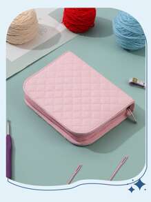 1pc Plain Minimalist Crochet Tool Storage Bag, Sewing Tool Organizer With Large Capacity, Convenient For Knitting Hobbyists And Beginners