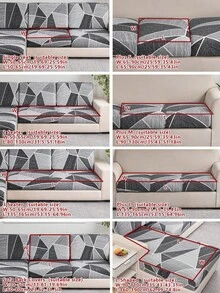 1入組/個多邊形伸縮沙發墊套，防滑家用沙發保護套 - 彩色 - 查看 6