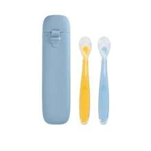 3 Peças Conjunto de Talheres Personalizados para Bebê/Criança, Inclui 2 Colheres com Formato de Coração, 1 Peça Caixa de Armazenamento, Conjunto de Utensílios de Alimentação Portátil para Bebês, Presente de Páscoa, Multifuncional, Decorativo, Elegante, Colorido, Fofo, Casual, Personalizado, Único, Presente para Bebê, Presente Ideal para Ele, Presente Ideal para Ela, Filho