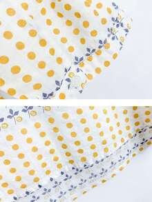 Áo sơ mi mỏng cổ chữ V dáng suông in họa tiết hoa mùa hè tươi mát, thích hợp mặc đi làm. - Màu vàng - Xem 4