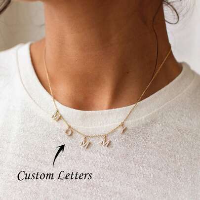 Custom Mommy Letter Necklace Personalized - Minimal Gold Necklace For Moms *LARI MOMMY NECKLACE*