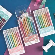 Set de 3 bolígrafos para planificador de estudiante, 9 colores de bolígrafos de alta capacidad para planificador, bolígrafos para dibujar, resaltadores, rotuladores finos, útiles escolares, regalos para estudiantes, regalos de cumpleaños