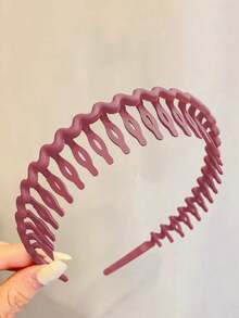 1 件女孩简约糖果色头带，女孩防滑牙齿发带，刘海造型发饰
