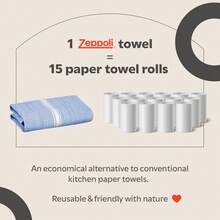 Classic Dish Towels - 15 Pack - 14" By 25" - 100% Cotton Kitchen Towels - Reusable Bulk Cleaning Cloths - Blue Hand Towels - Super Absorbent - Machine Washable - Textured Blue - View 6