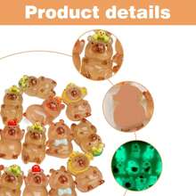 10/20/30 piezas Capibaras, Figuras de animales de resina, Mini Capibara, Figuras miniatura de Capibara luminosas de resina, perfectos para decorar tu escritorio, mesa, mini jardín o como regalo para amigos.