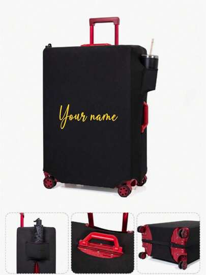 Customized Luggage Cover 18-32Inch Elastic Suitcase Cover For 18 To 32 Inch Travel Case Personal Tailor Cover Luggage Custom Name Pattern Anti-Scratch Protector Case Protector Cover Travel Suitcase Cover Protective Cover Dustproof Cover Trolley Case Luggage Dust Cover Travel Accessories Letter Portable,Multifunction,Versatile