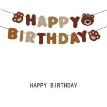 1 Set braune Bär Geburtstag Buchstaben Hängedekoration für Partys