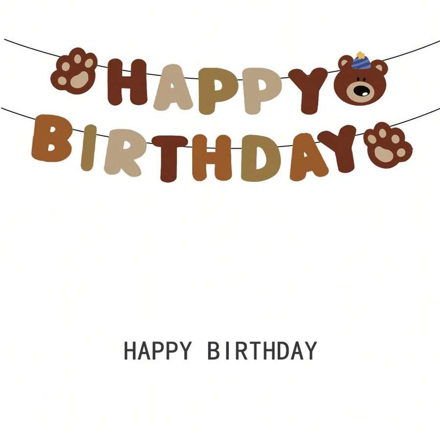 1 Set braune Bär Geburtstag Buchstaben Hängedekoration für Partys