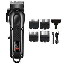男士四合一可充电电动理容套装 - 理发器、电动剃须刀、胡须修剪器、耳鼻毛修剪器套装，USB充电 - 节日或父亲节礼物 - 黑色 - 查看 12